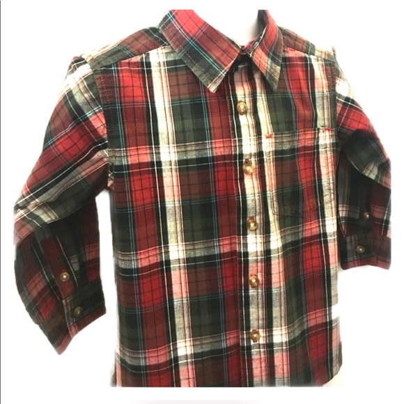 The Children's Place Other - PLACE Red Wht Blck Plaid Versatile Button Up 🏆